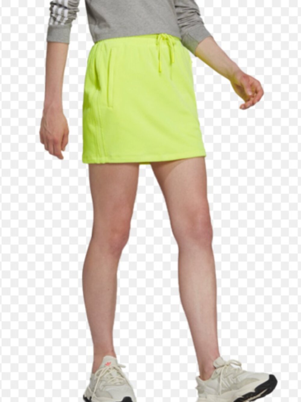 Adidas Originals Velour Mini Skirt Womens Size S Solar Yellow